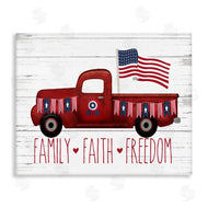 Lettered and Lined | Faith Family Freedom Patriotic Truck
