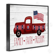 Lettered and Lined | Faith Family Freedom Patriotic Truck