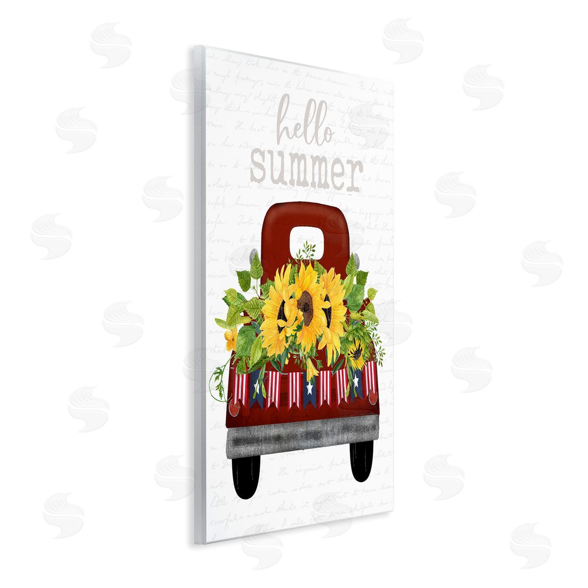 Hello Summer Sunflower Truck Wood Plaque Wall Art, Home Decor by Lettered and Lined