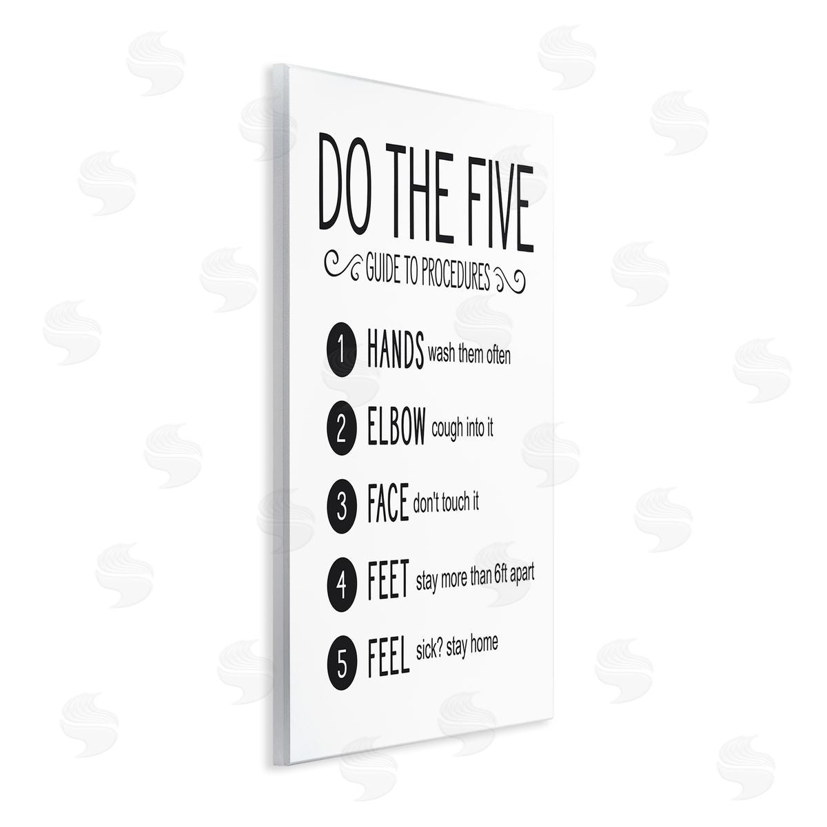 Five Procedures of Cleanliness Wood Plaque Wall Art, Home Decor by Lettered and Lined