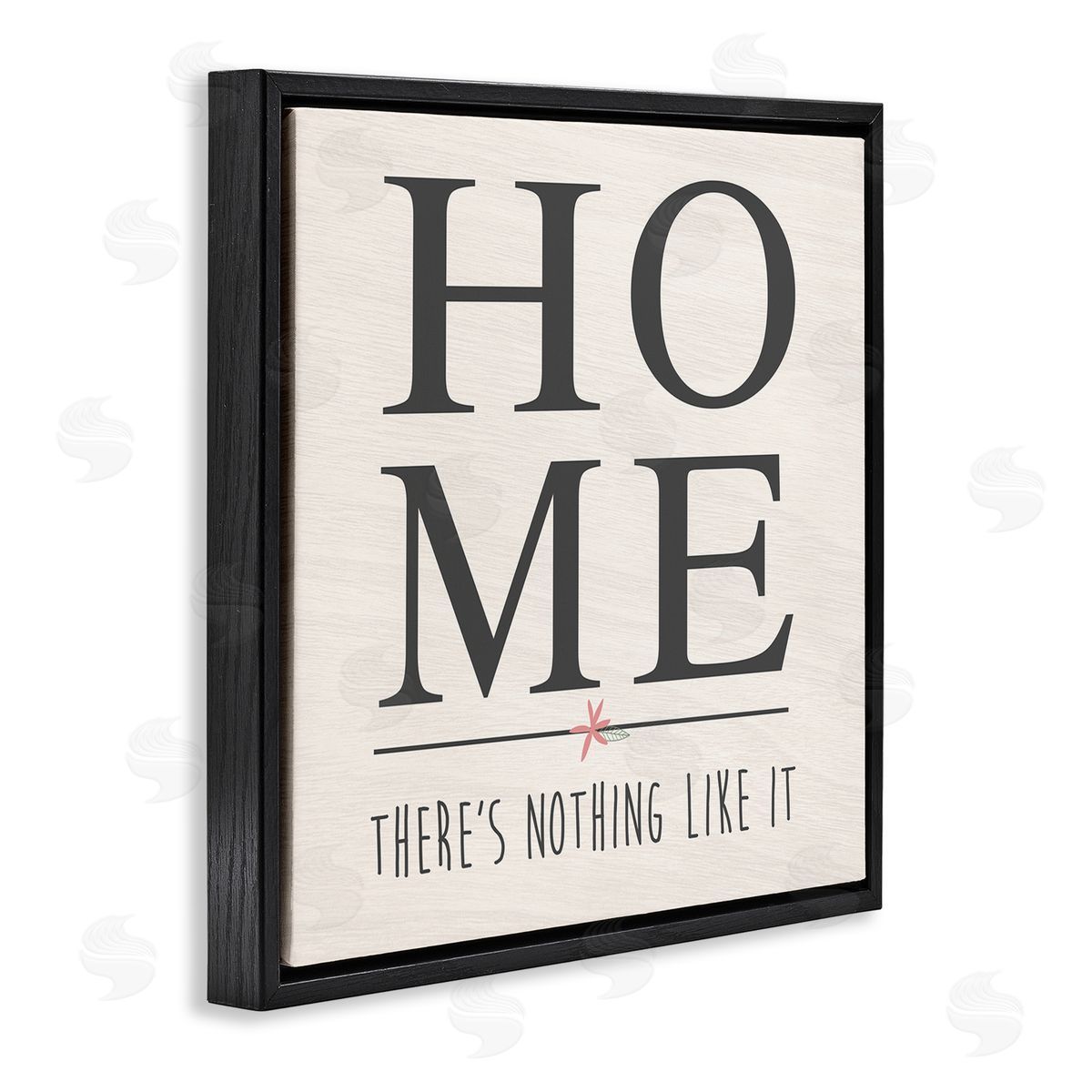 Nothing Like Home Phrase Black Floating Frame Canvas Wall Art, Home Decor by Anna Quach