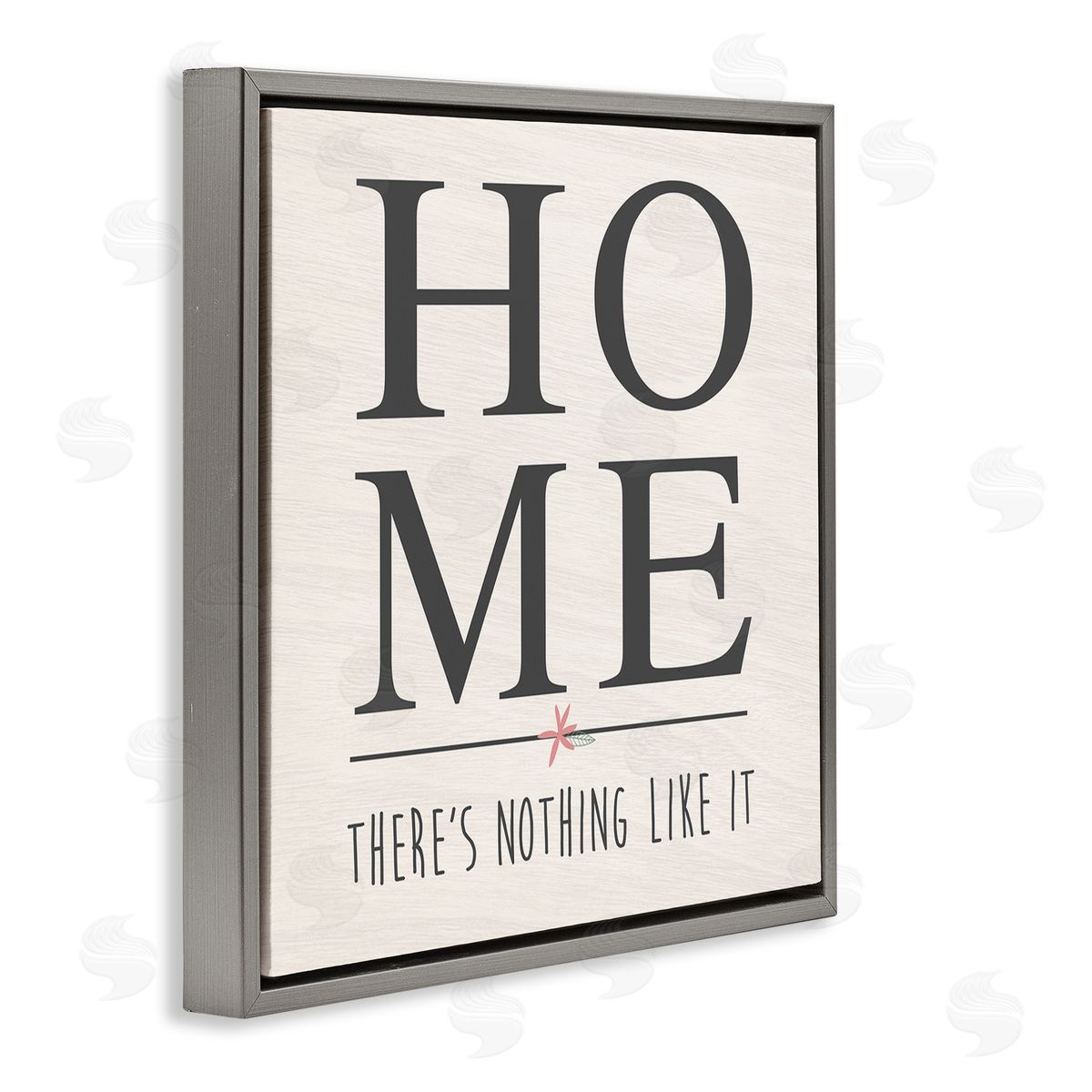 Nothing Like Home Phrase Grey Floating Frame Canvas Wall Art, Home Decor by Anna Quach