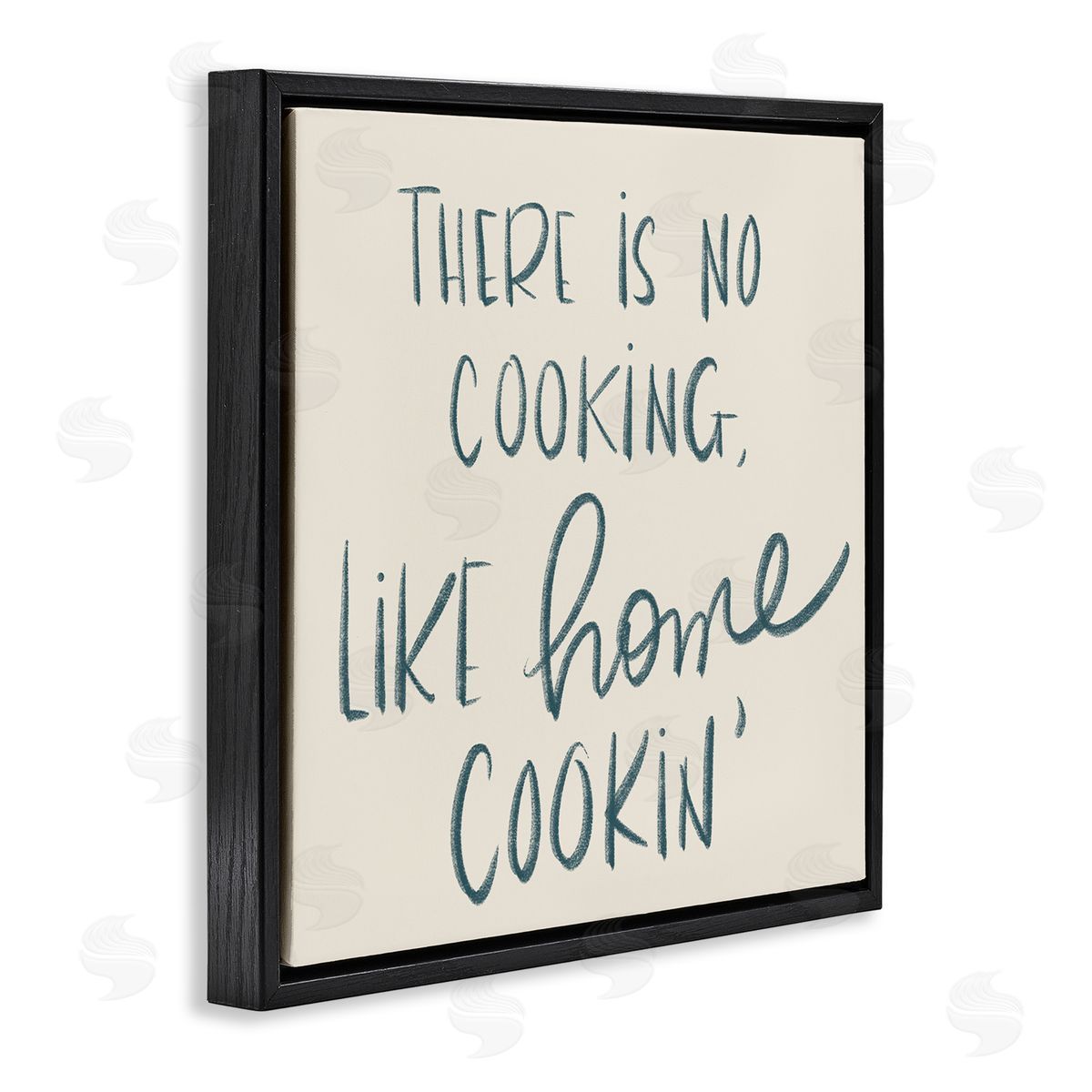 No Cooking Like Home Cookin' Black Floating Frame Canvas Wall Art, Home Decor by Sd Graphics Studio