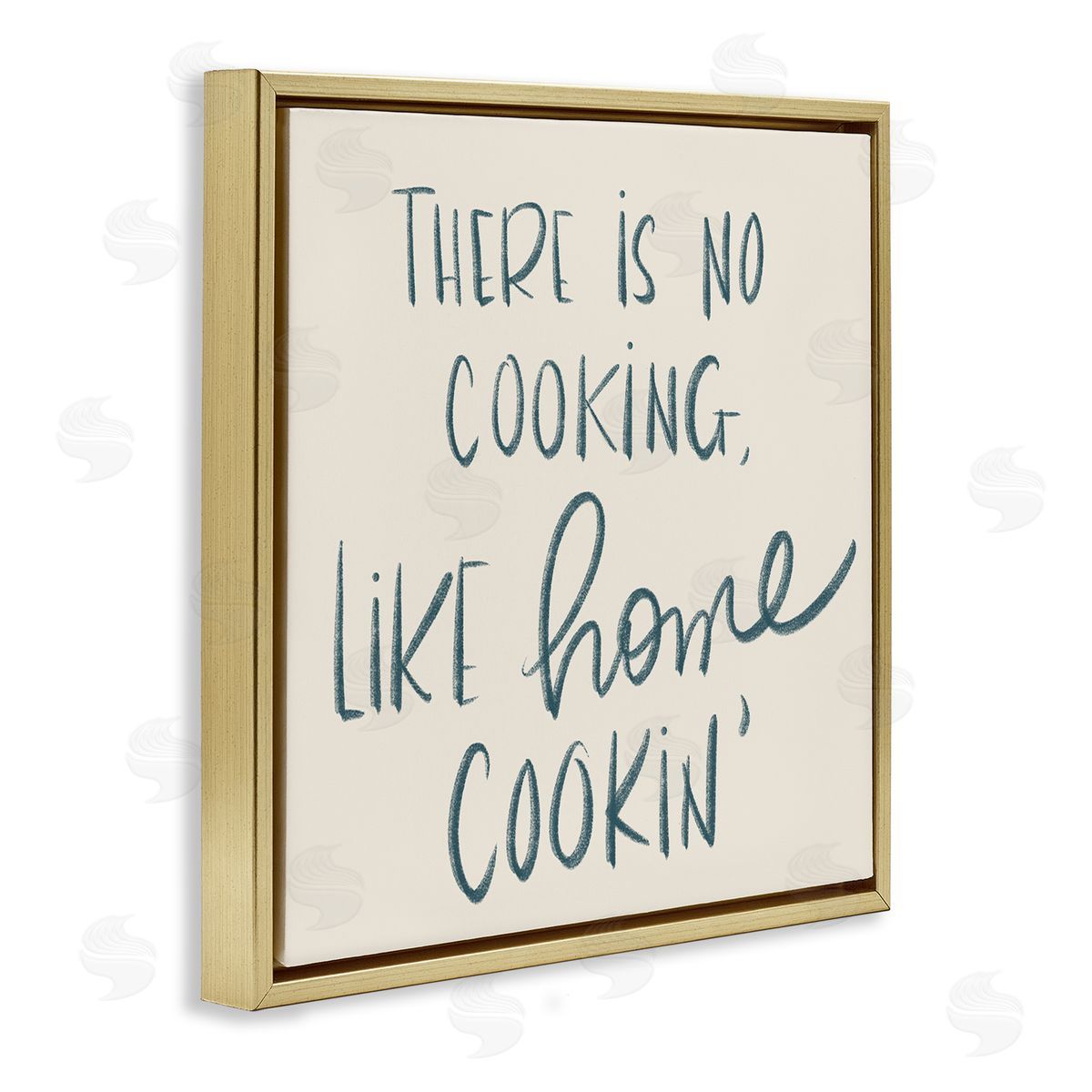 No Cooking Like Home Cookin' Gold Floating Frame Canvas Wall Art, Home Decor by Sd Graphics Studio
