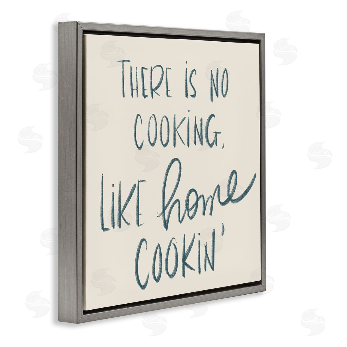 No Cooking Like Home Cookin' Grey Floating Frame Canvas Wall Art, Home Decor by Sd Graphics Studio