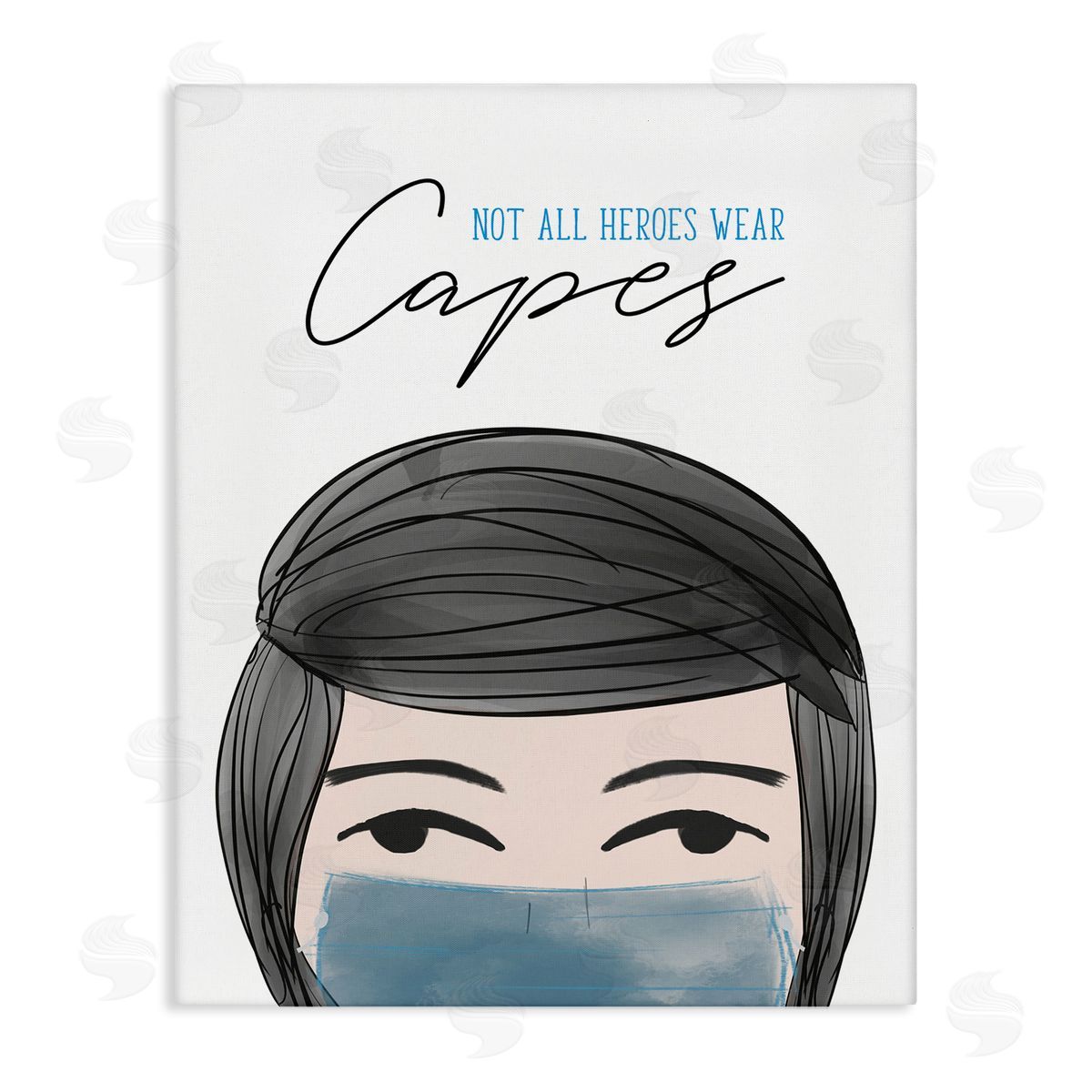 Heroes Wear Masks Male Canvas Wall Art, Home Decor by Anna Quach