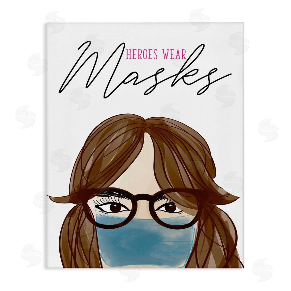 Heroes Wear Masks Female Canvas Wall Art, Home Decor by Anna Quach