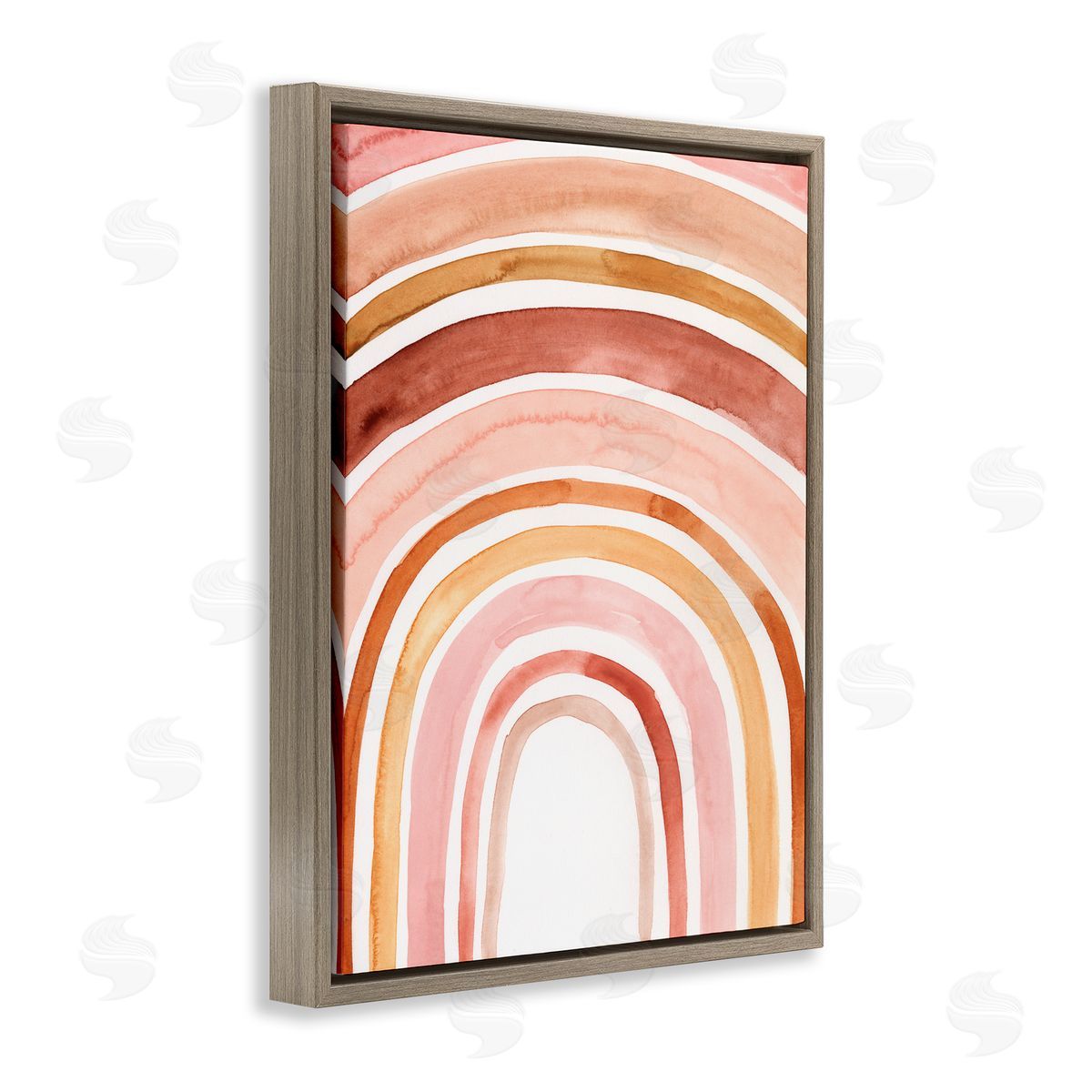 Rainbow Warm Red Shades Brown Floating Frame Canvas Wall Art, Home Decor by Victoria Borges