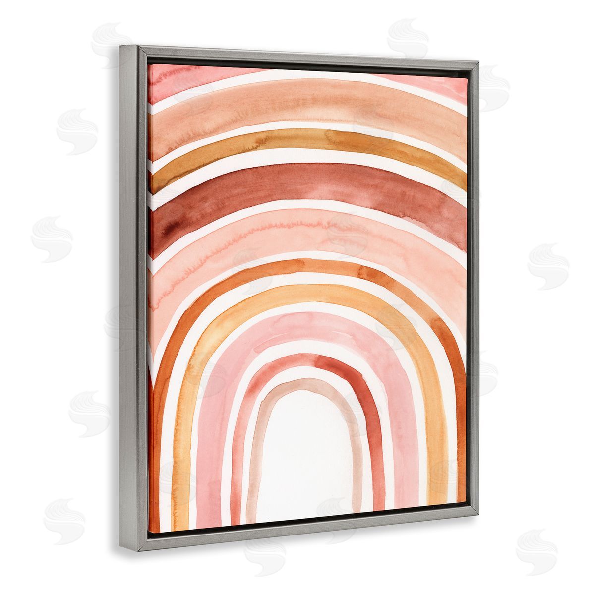 Rainbow Warm Red Shades Grey Floating Frame Canvas Wall Art, Home Decor by Victoria Borges