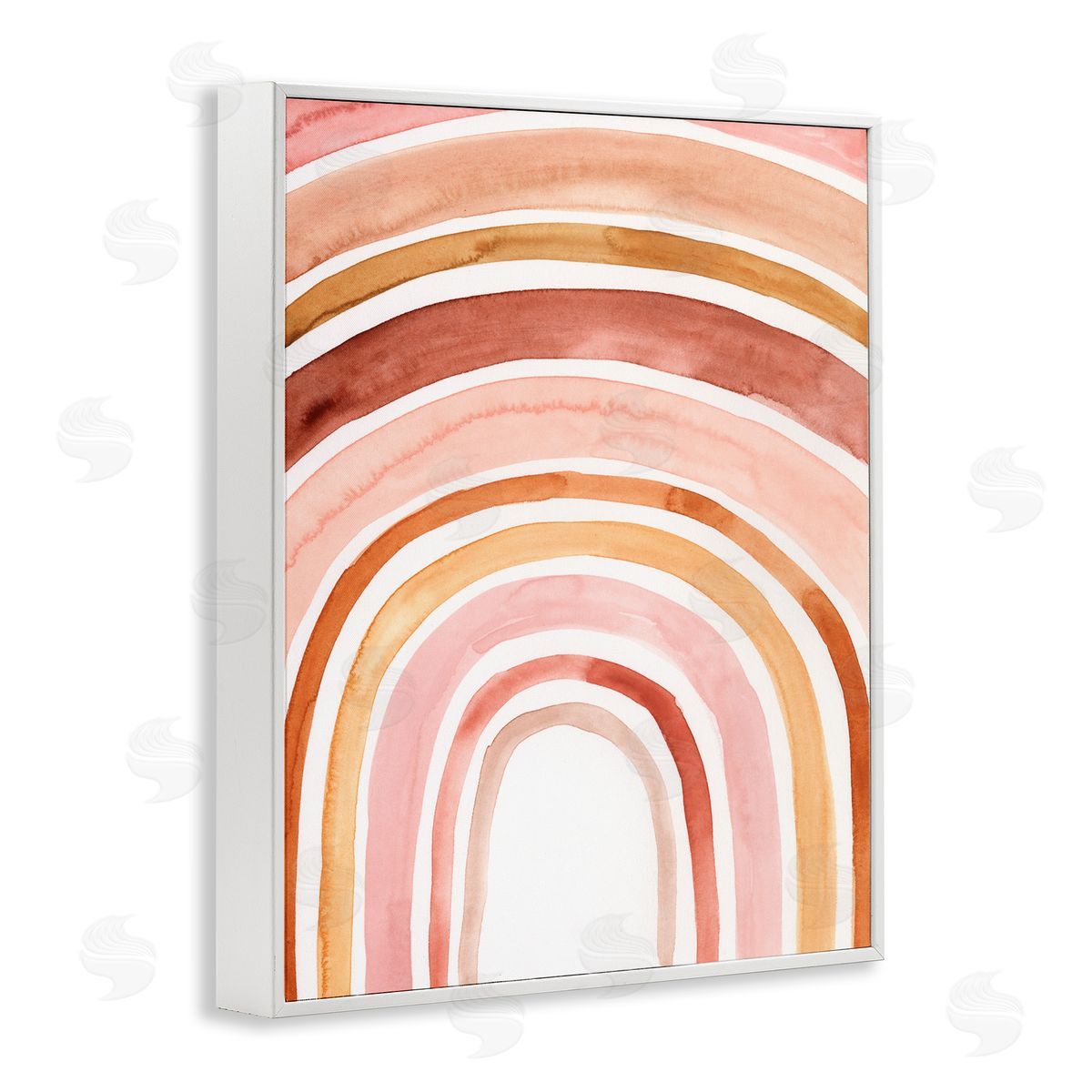 Rainbow Warm Red Shades White Frame Print Wall Art, Home Decor by Victoria Borges