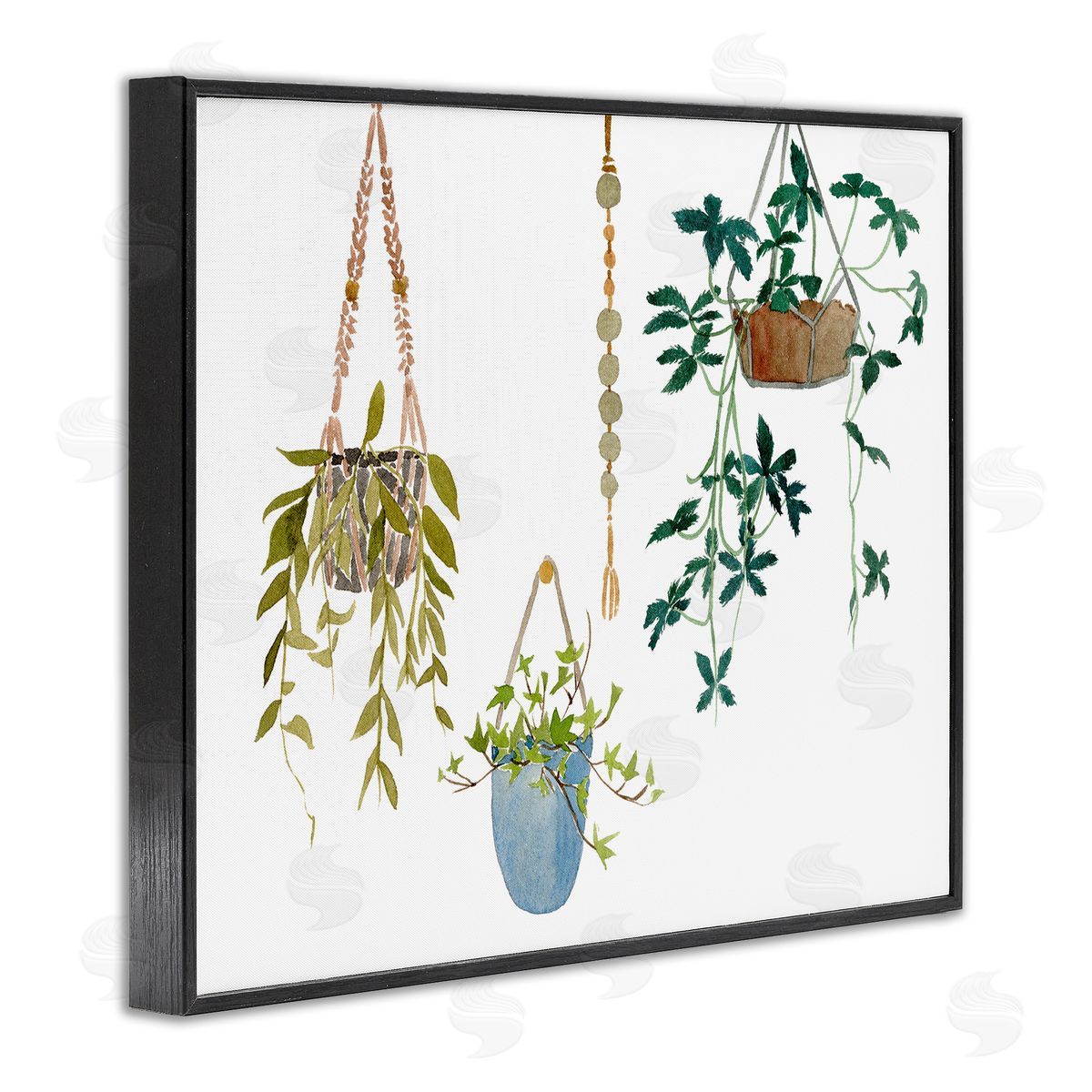 Hanging Plant Modern Greenery Black Frame Print Wall Art, Home Decor by Melissa Wang