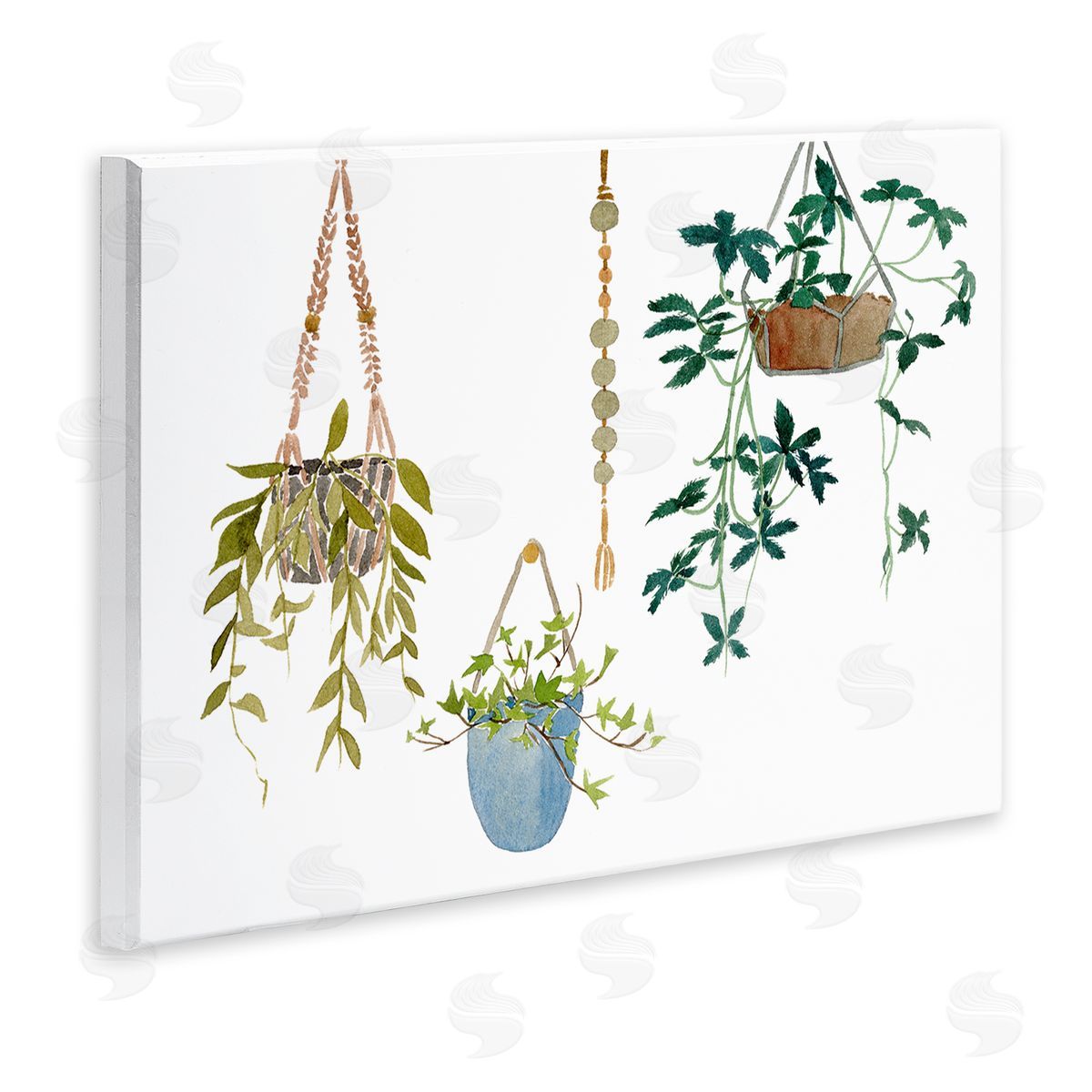 Hanging Plant Modern Greenery Wood Plaque Wall Art, Home Decor by Melissa Wang