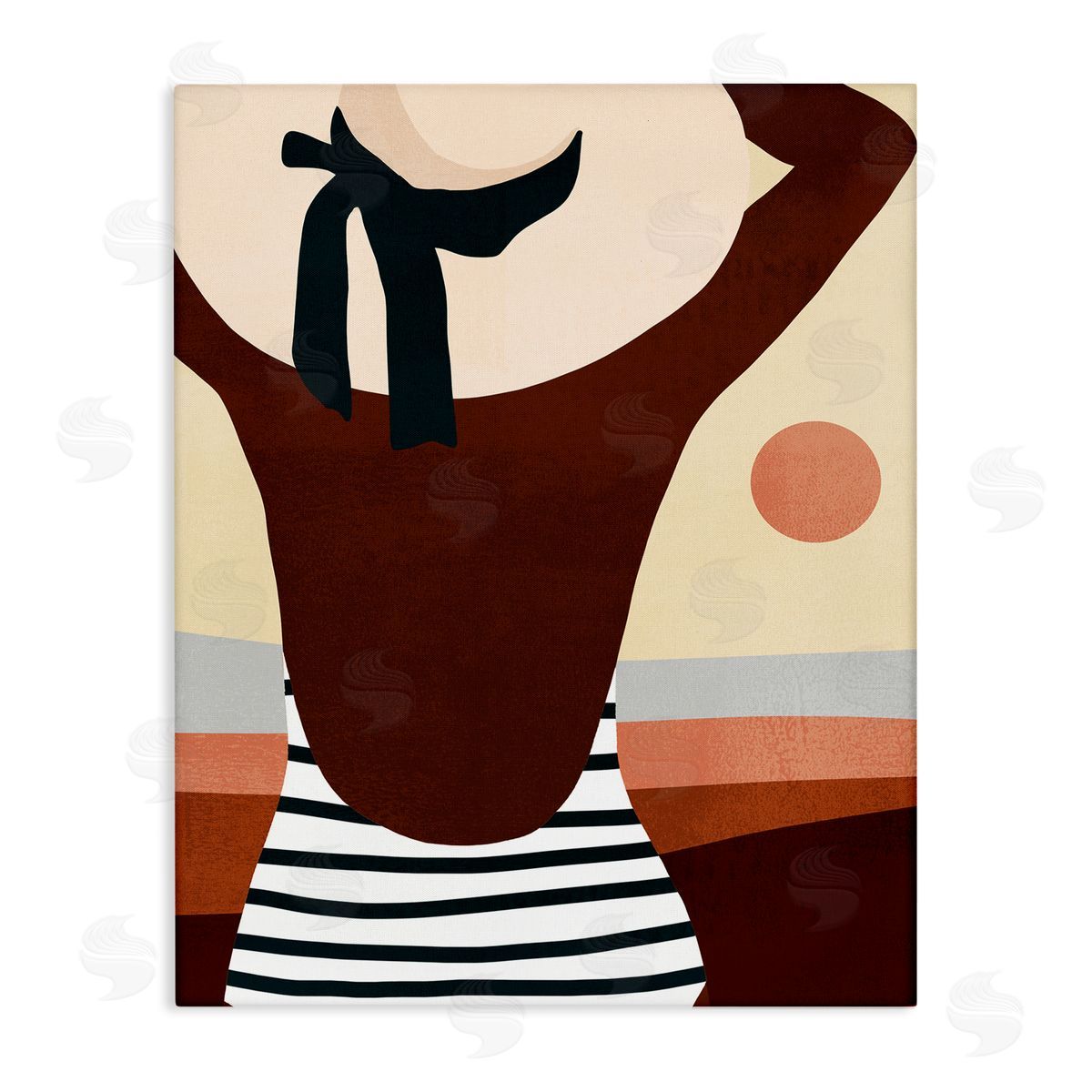Female Back at Beach Coast Canvas Wall Art, Home Decor by Victoria Borges