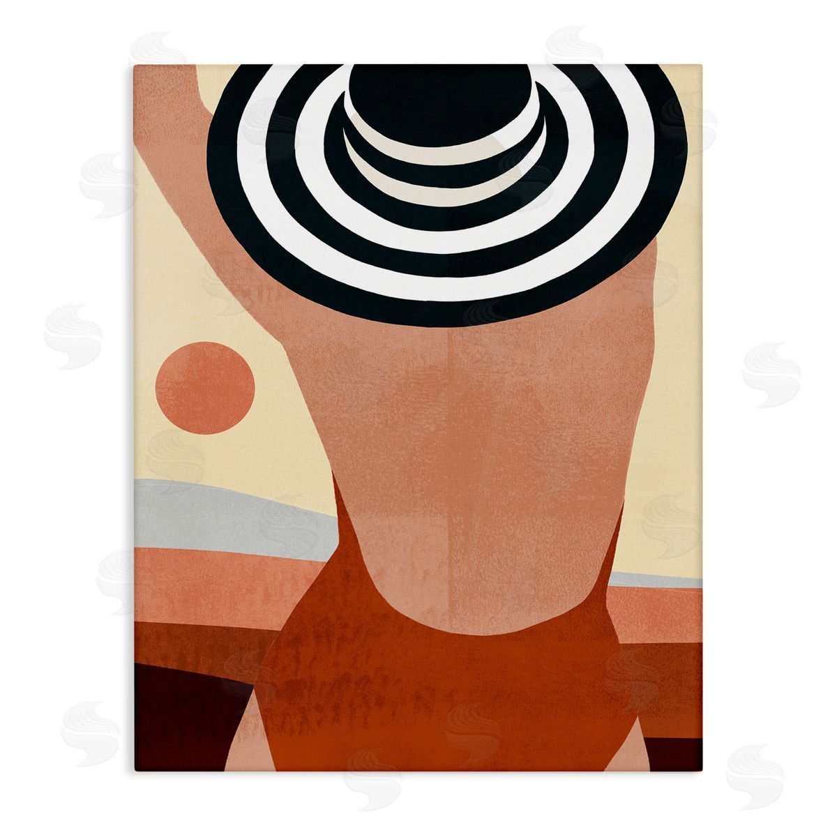 Female Back at Summer Coast Canvas Wall Art, Home Decor by Victoria Borges
