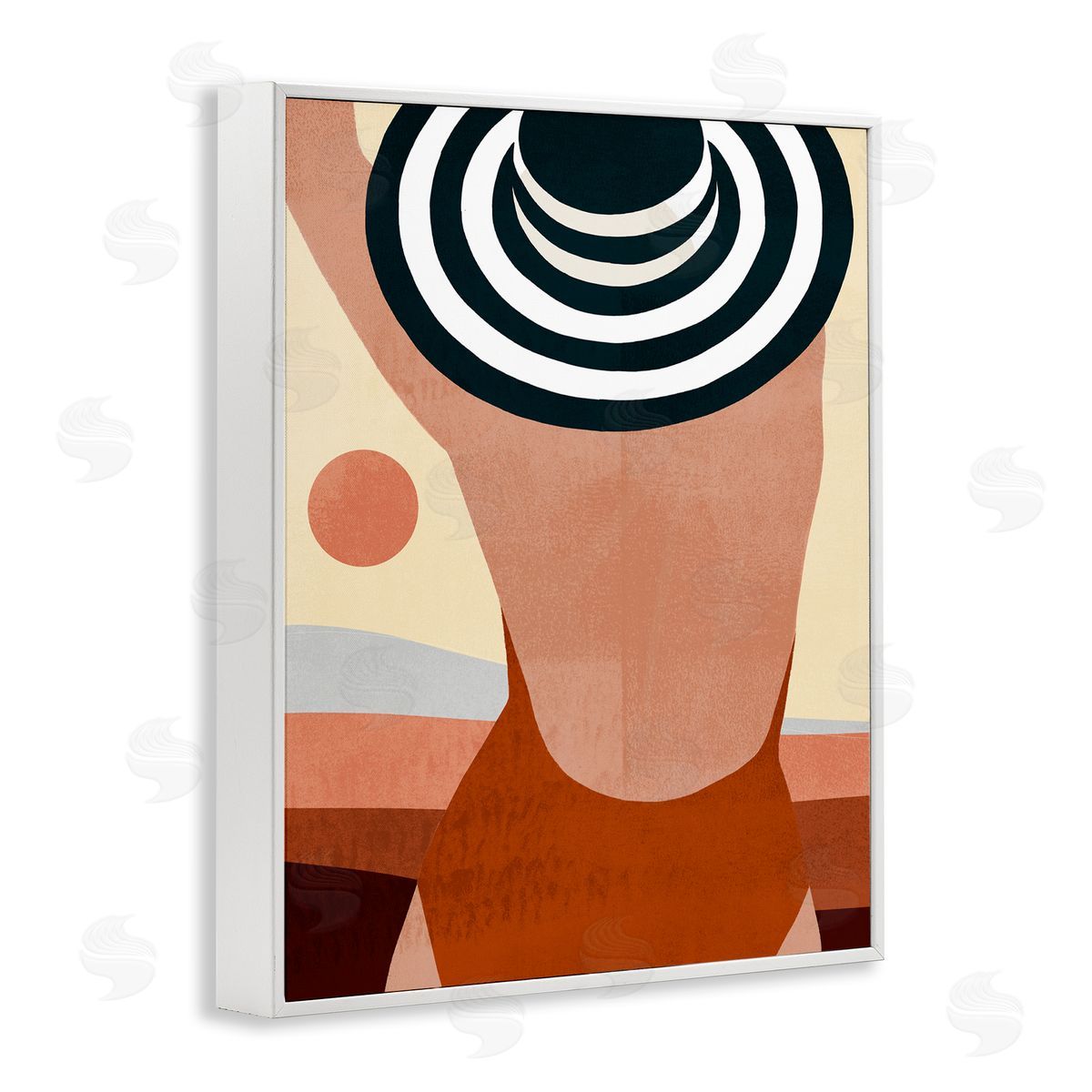 Female Back at Summer Coast White Frame Print Wall Art, Home Decor by Victoria Borges