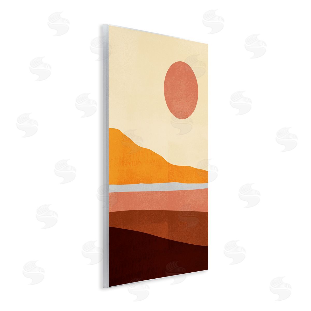 Pink Sun over Beach Coast Wood Plaque Wall Art, Home Decor by Victoria Borges