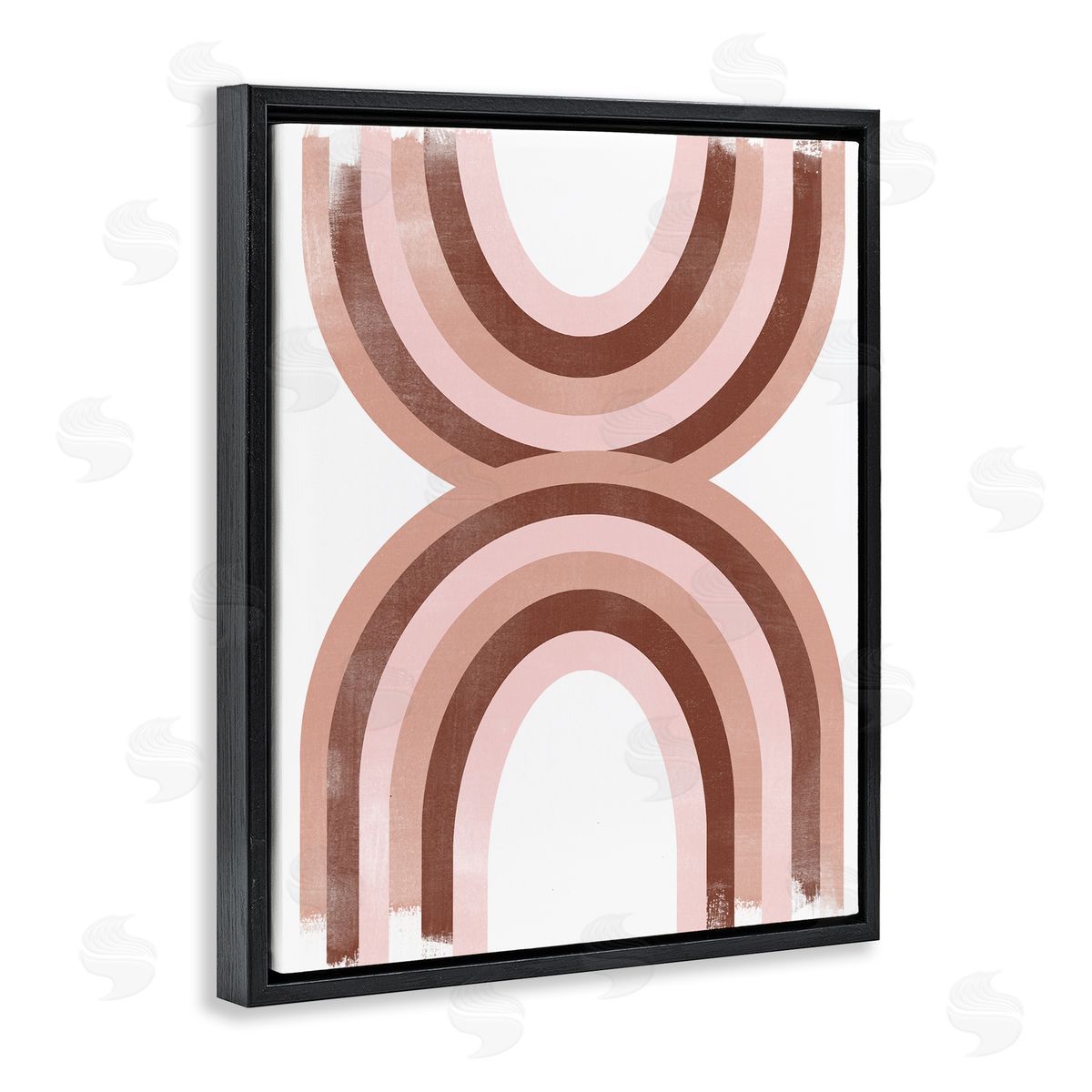 Mirrored Rainbows Pink Arches Black Floating Frame Canvas Wall Art, Home Decor by June Erica Vess