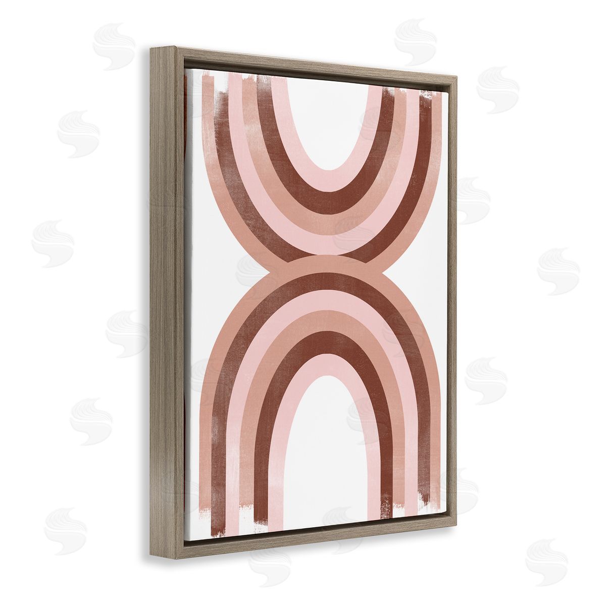 Mirrored Rainbows Pink Arches Brown Floating Frame Canvas Wall Art, Home Decor by June Erica Vess