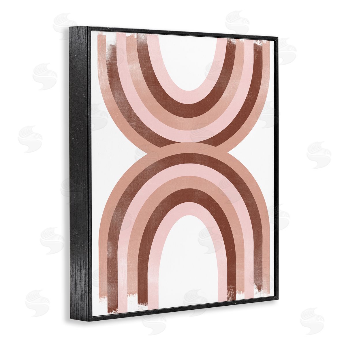 Mirrored Rainbows Pink Arches Black Frame Print Wall Art, Home Decor by June Erica Vess