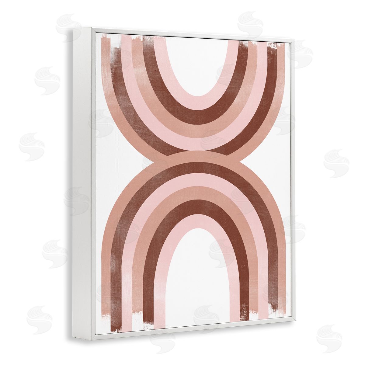 Mirrored Rainbows Pink Arches White Frame Print Wall Art, Home Decor by June Erica Vess