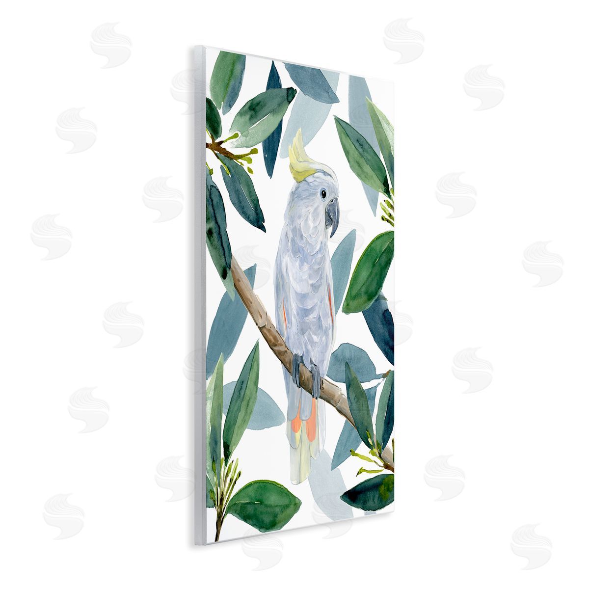 Tropical Cockatoo & Greenery Wood Plaque Wall Art, Home Decor by Annie Warren