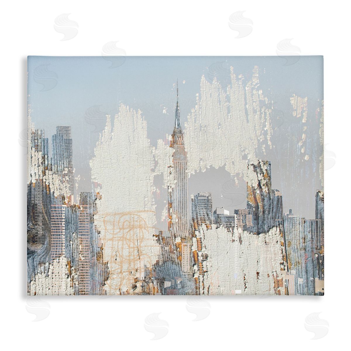 Urban Distressed NYC Skyline Canvas Wall Art, Home Decor by Irena Orlov
