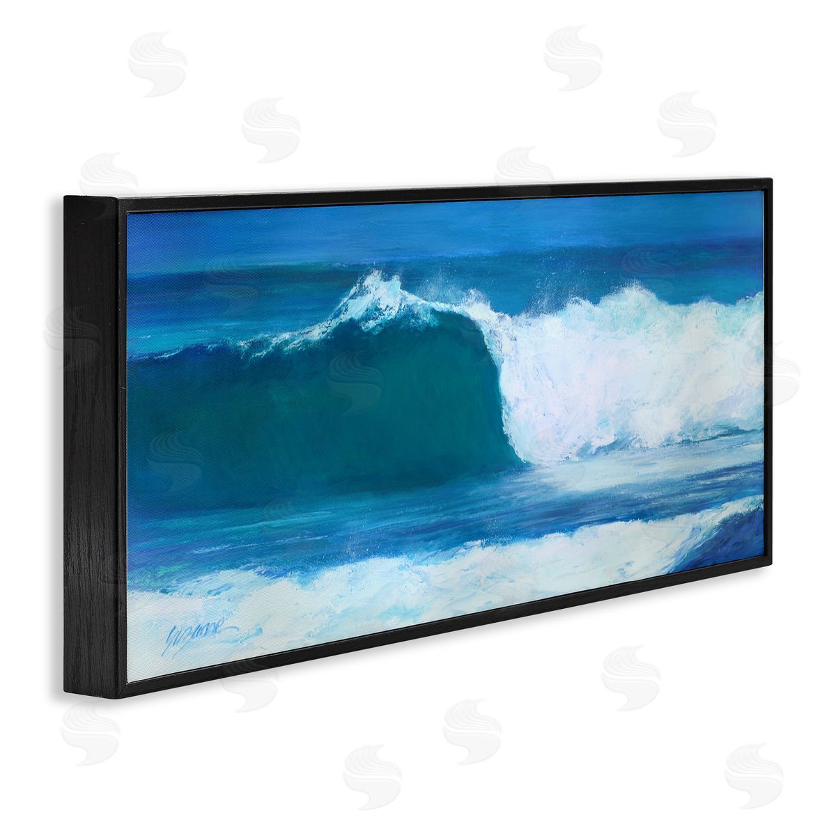 White Crested Beach Wave Black Frame Print Wall Art, Home Decor by Suzanne Wilkins
