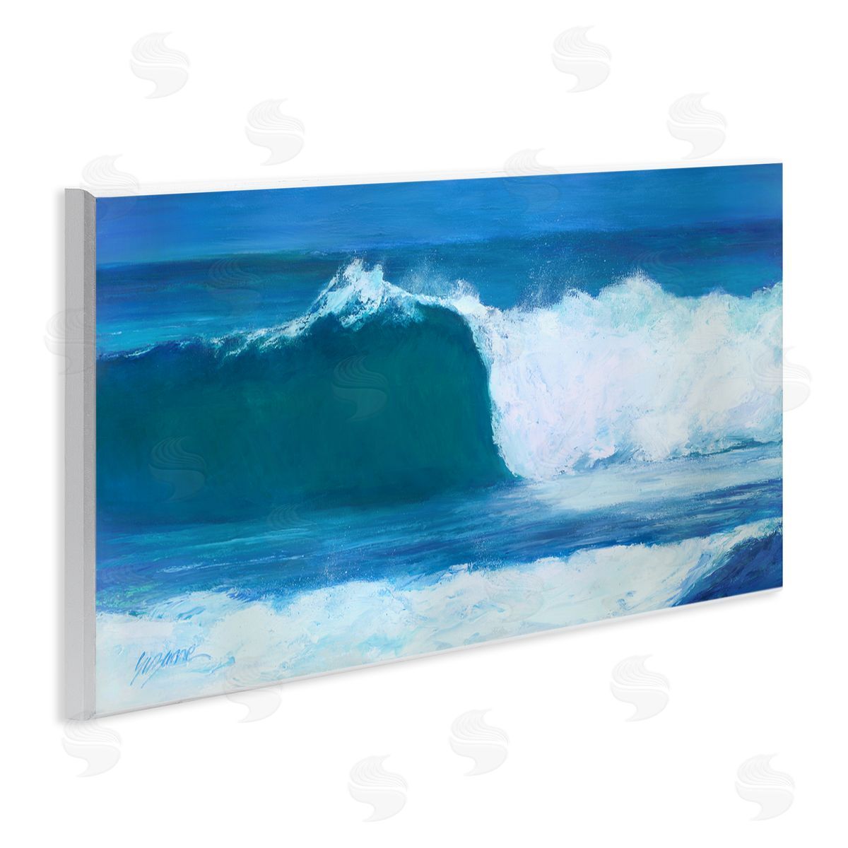 White Crested Beach Wave Wood Plaque Wall Art, Home Decor by Suzanne Wilkins