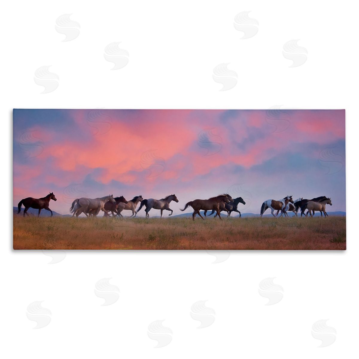 Wild Horses at Sunset Canvas Wall Art, Home Decor by PHBurchett