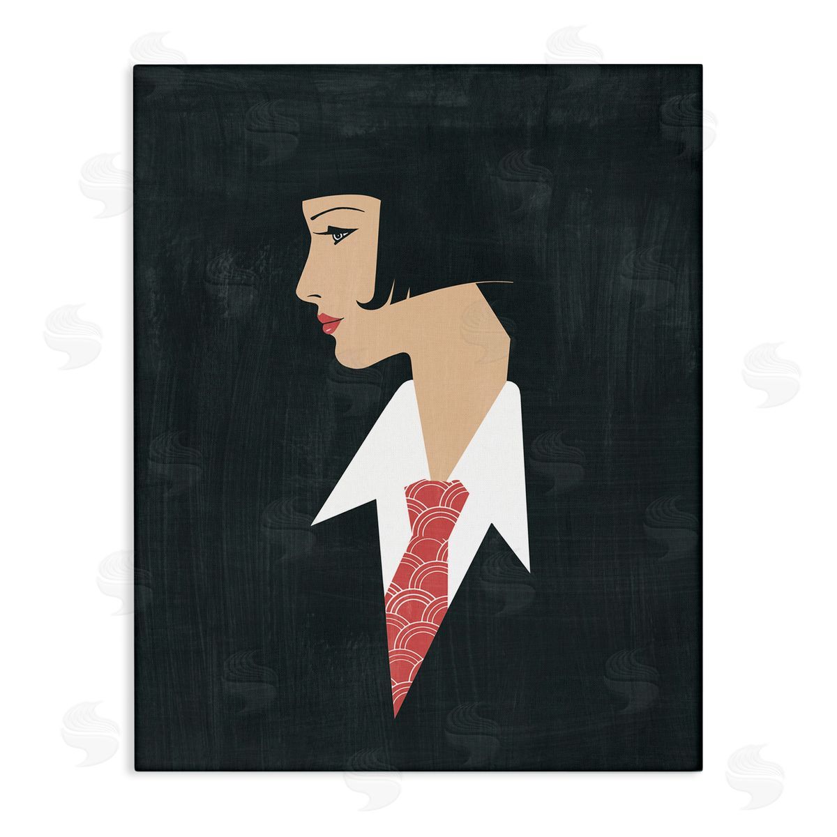 Female in Suit Portrait Canvas Wall Art, Home Decor by Grace Popp
