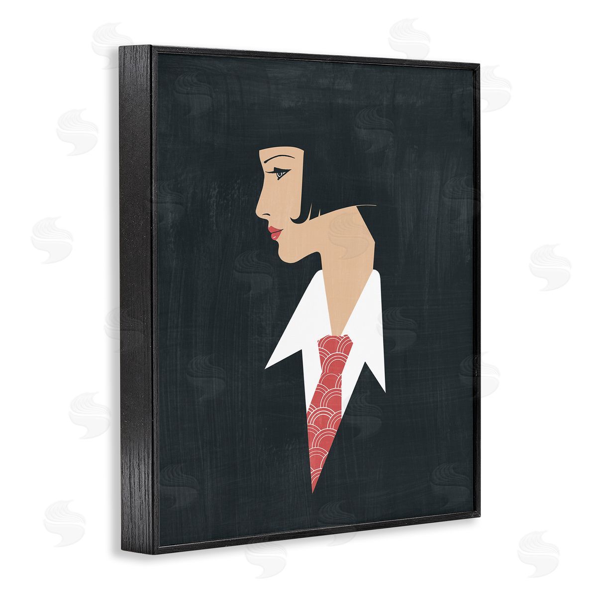 Female in Suit Portrait Black Frame Print Wall Art, Home Decor by Grace Popp