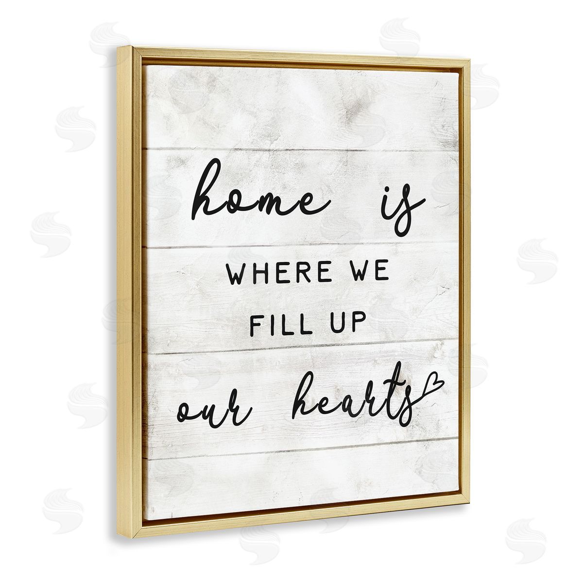 Where We Fill Up Our Hearts Gold Floating Frame Canvas Wall Art, Home Decor by Stupell Studio