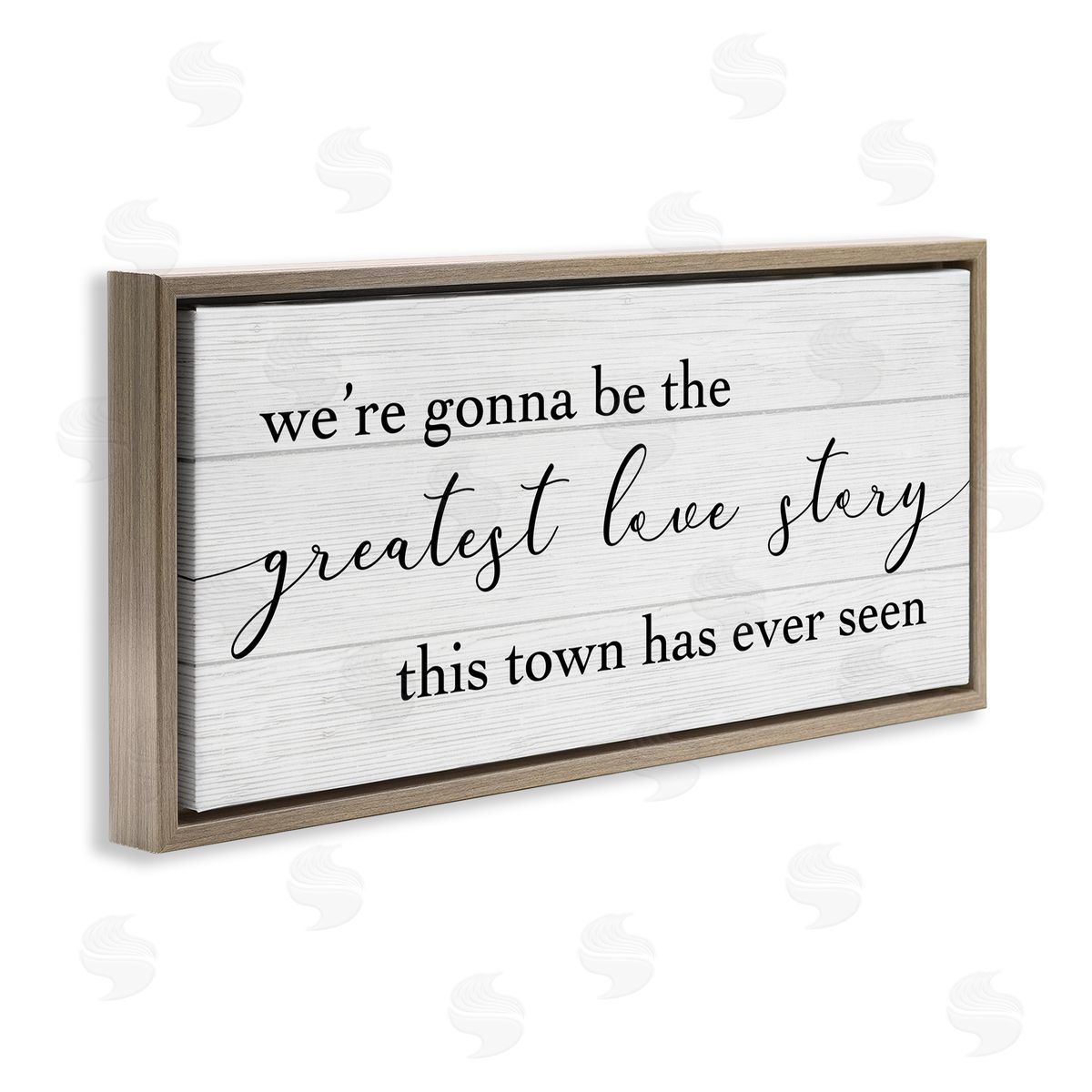 Greatest Love Story in Town Brown Floating Frame Canvas Wall Art, Home Decor by Stupell Studio