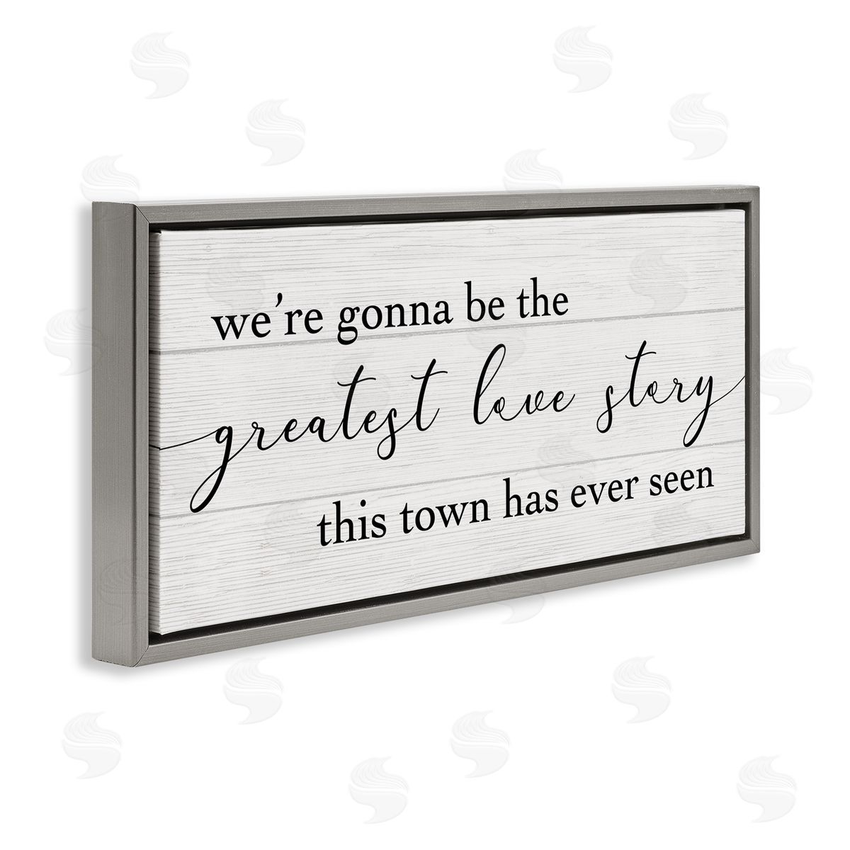 Greatest Love Story in Town Grey Floating Frame Canvas Wall Art, Home Decor by Stupell Studio