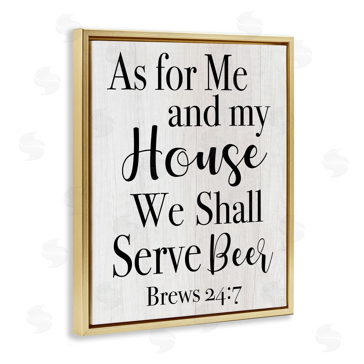 My House Serves Beer Gold Floating Frame Canvas Wall Art, Home Decor by Stupell Studio