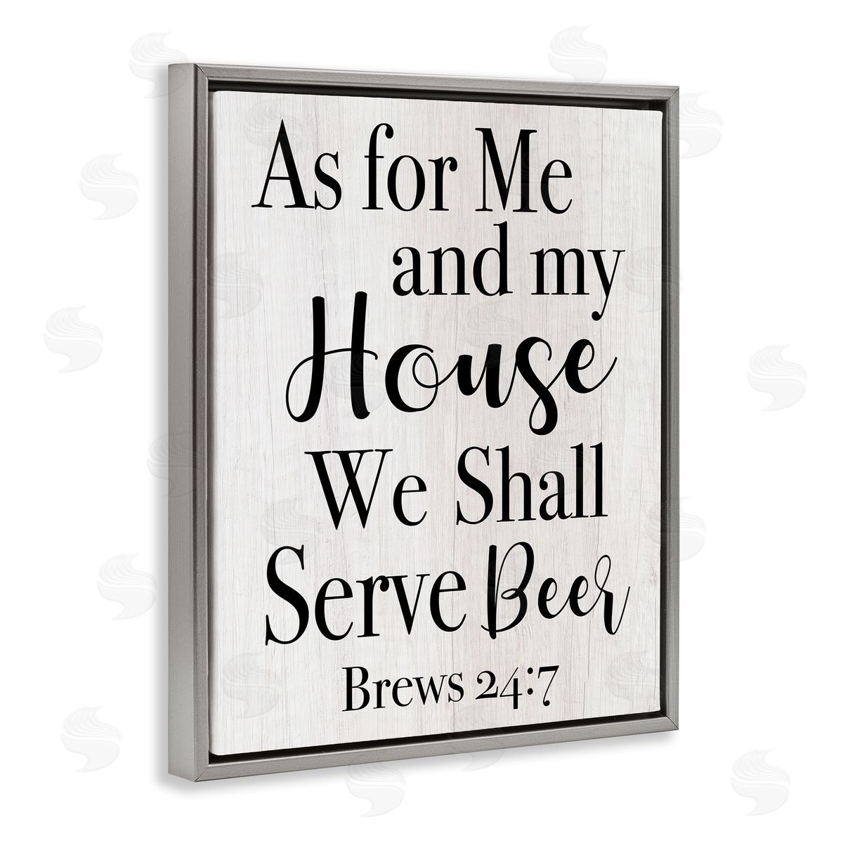 My House Serves Beer Grey Floating Frame Canvas Wall Art, Home Decor by Stupell Studio