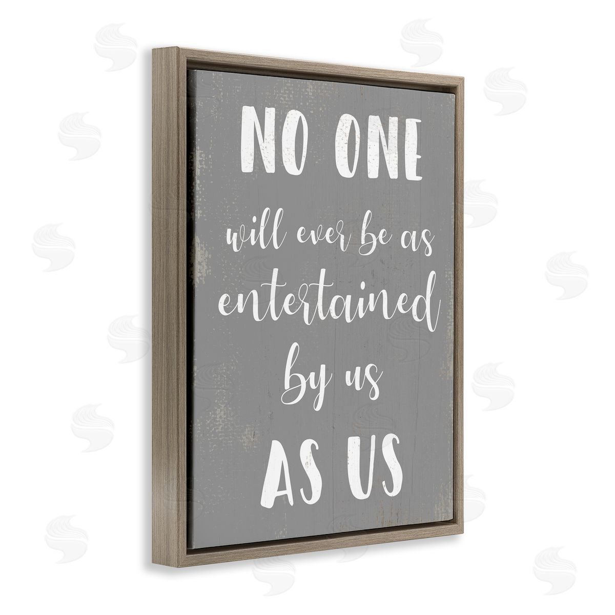 Entertained by Us Family Phrase Brown Floating Frame Canvas Wall Art, Home Decor by Stupell Studio
