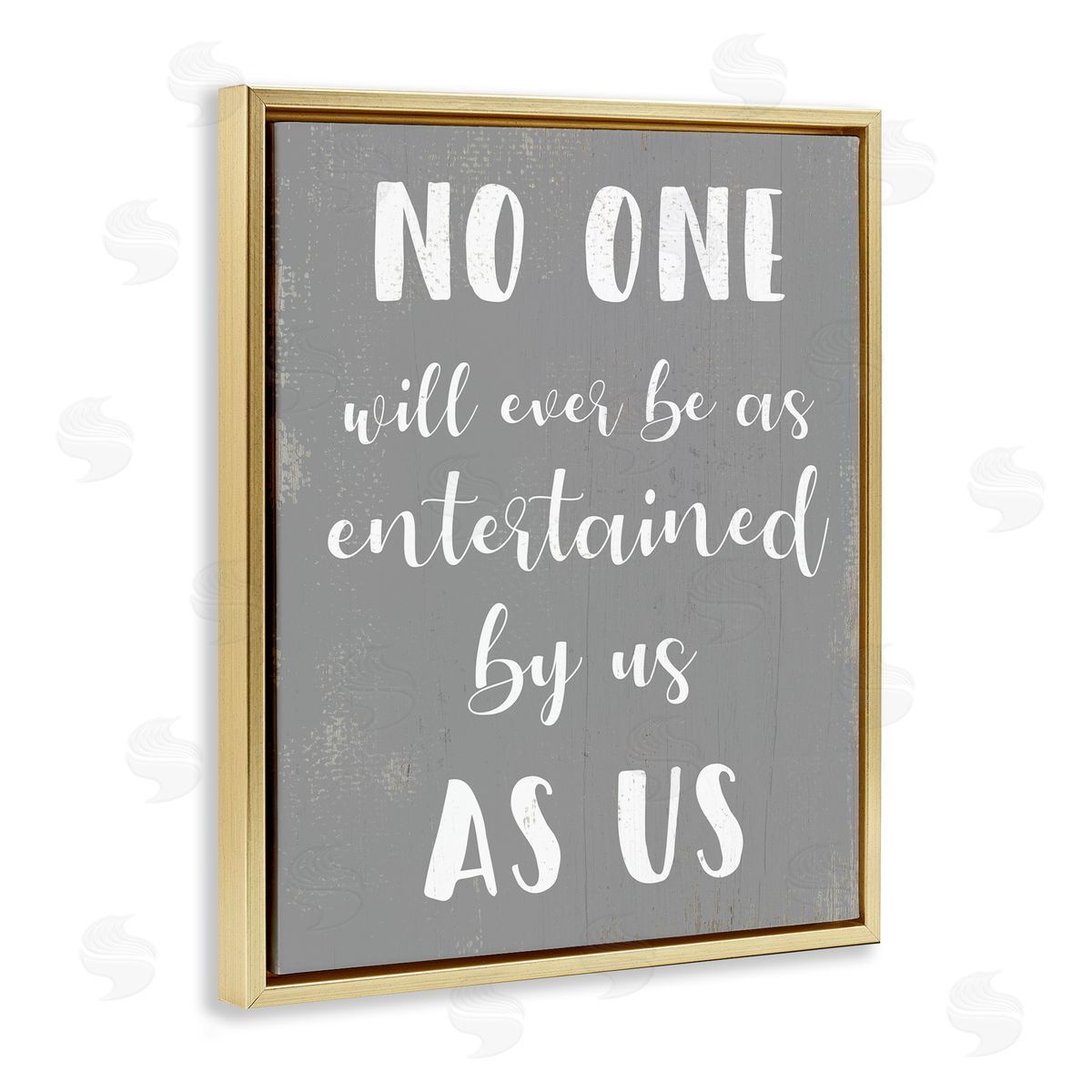 Entertained by Us Family Phrase Gold Floating Frame Canvas Wall Art, Home Decor by Stupell Studio