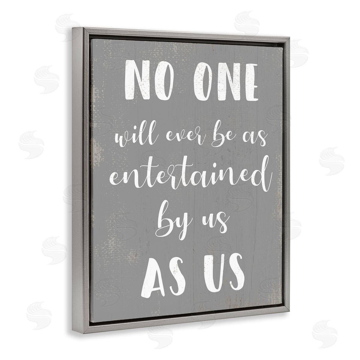 Entertained by Us Family Phrase Grey Floating Frame Canvas Wall Art, Home Decor by Stupell Studio