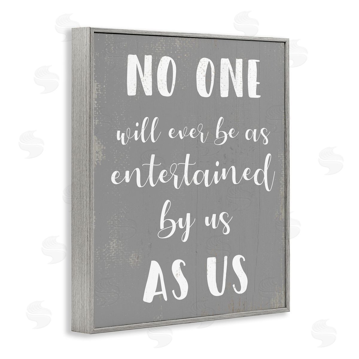 Entertained by Us Family Phrase Grey Frame Print Wall Art, Home Decor by Stupell Studio