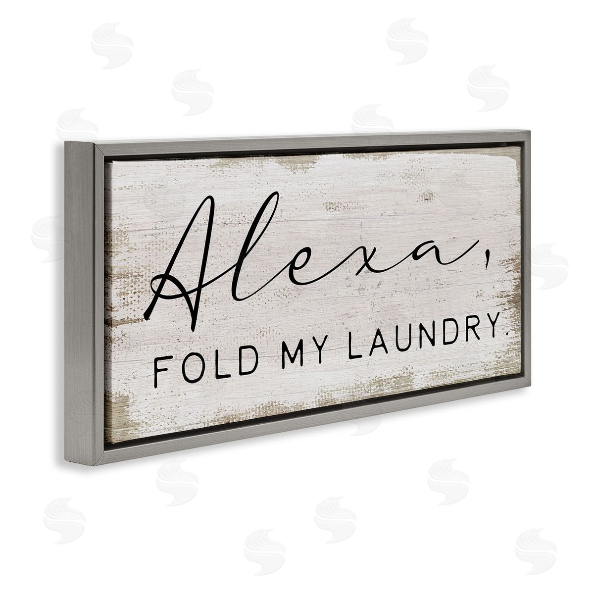 Alexa Fold My Laundry Funny Grey Floating Frame Canvas Wall Art, Home Decor by Stupell Studio