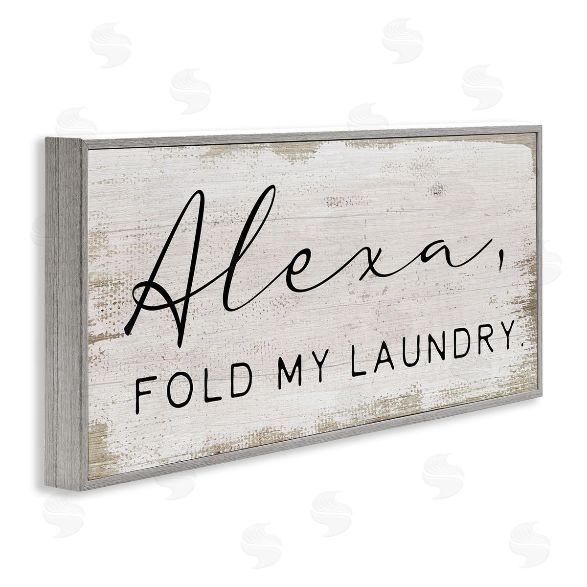 Alexa Fold My Laundry Funny Grey Frame Print Wall Art, Home Decor by Stupell Studio