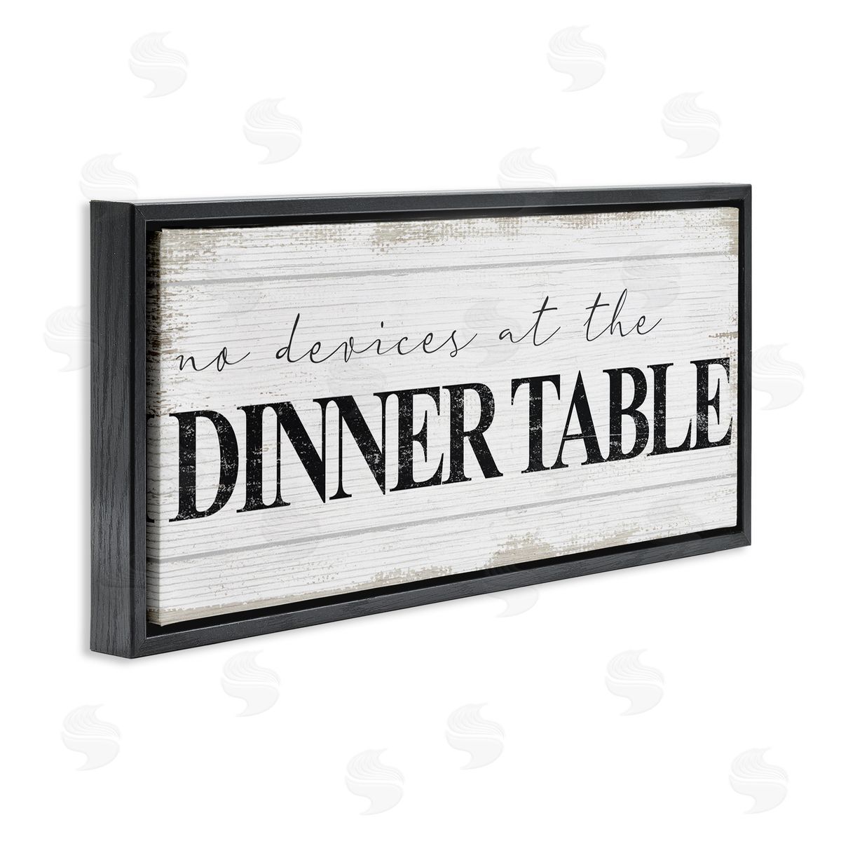 No Devices at Dinner Table Black Floating Frame Canvas Wall Art, Home Decor by Stupell Studio