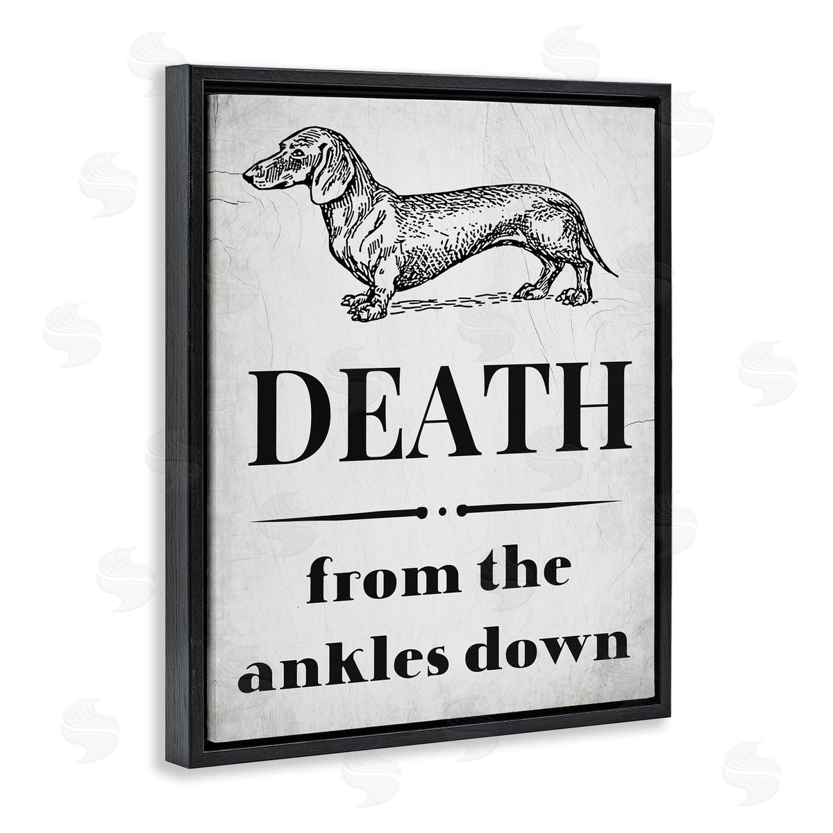 Funny Dachshund Dog Ankles Black Floating Frame Canvas Wall Art, Home Decor by Stupell Studio