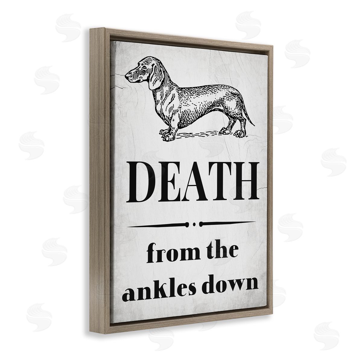 Funny Dachshund Dog Ankles Brown Floating Frame Canvas Wall Art, Home Decor by Stupell Studio