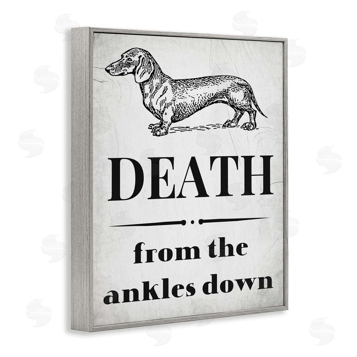 Funny Dachshund Dog Ankles Grey Frame Print Wall Art, Home Decor by Stupell Studio