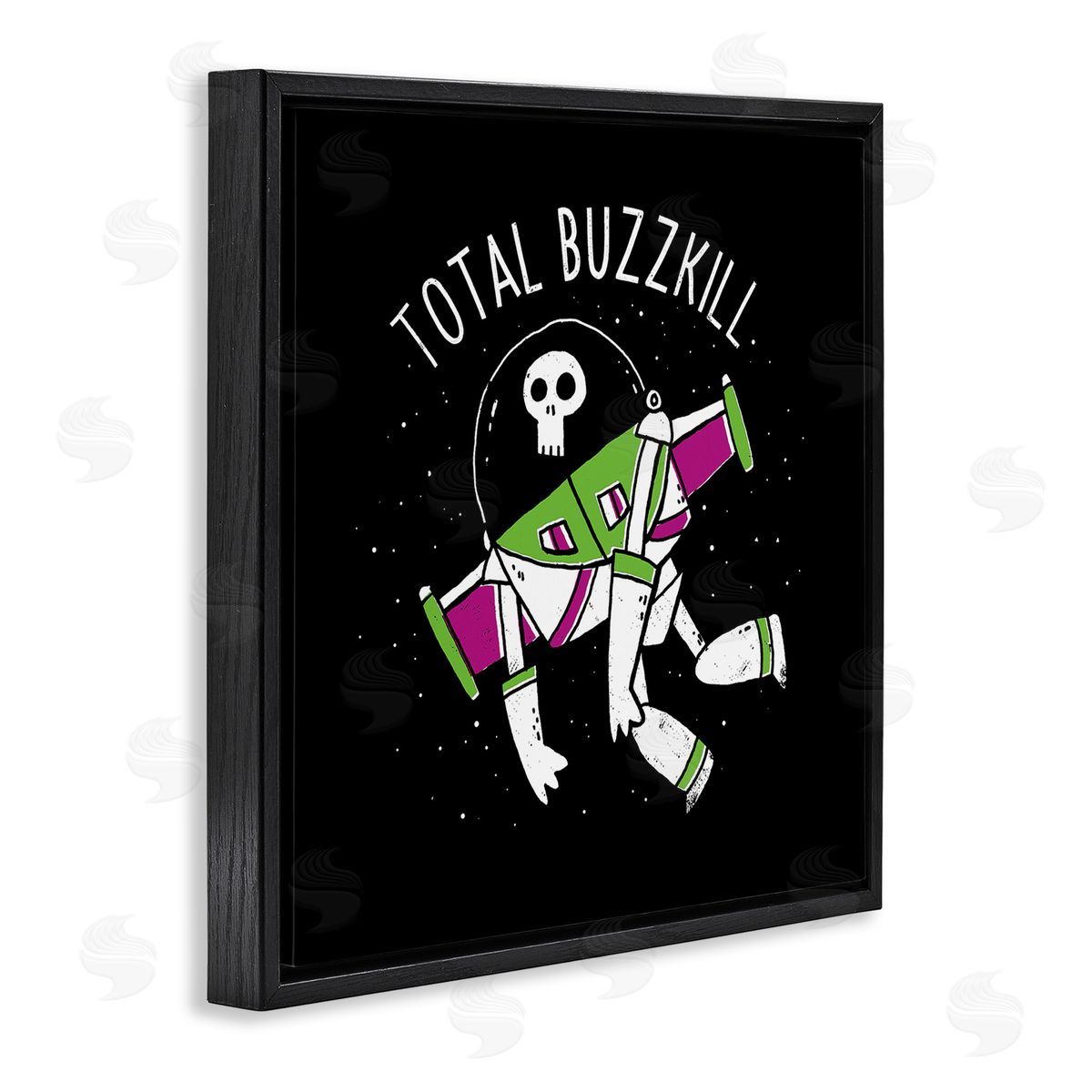 Total Buzzkill Toy Parody Black Floating Frame Canvas Wall Art, Home Decor by Michael Buxton