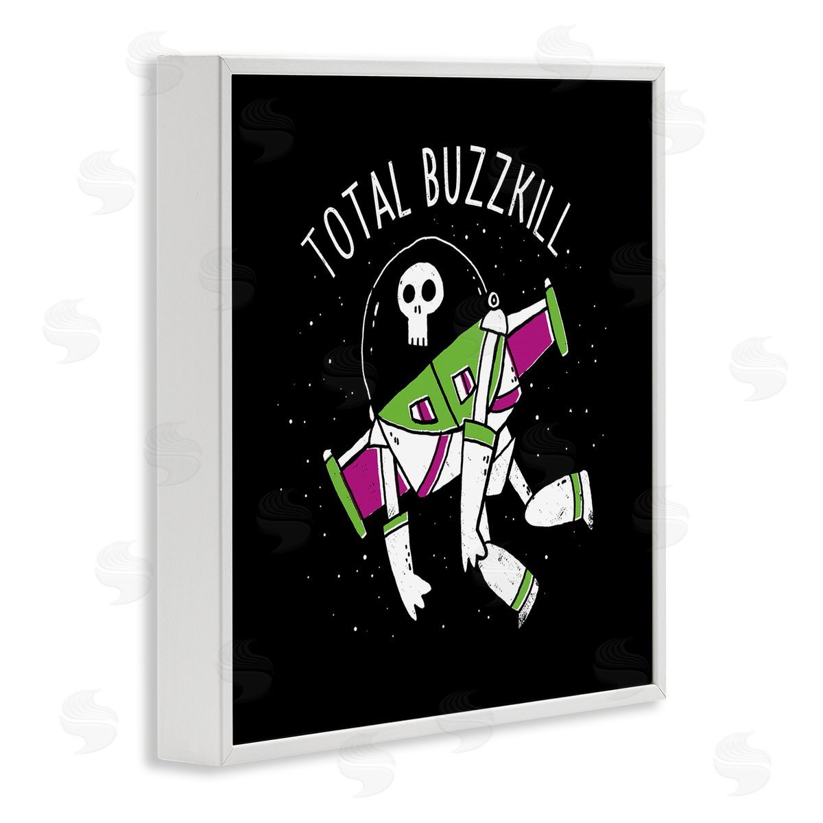 Total Buzzkill Toy Parody White Frame Print Wall Art, Home Decor by Michael Buxton