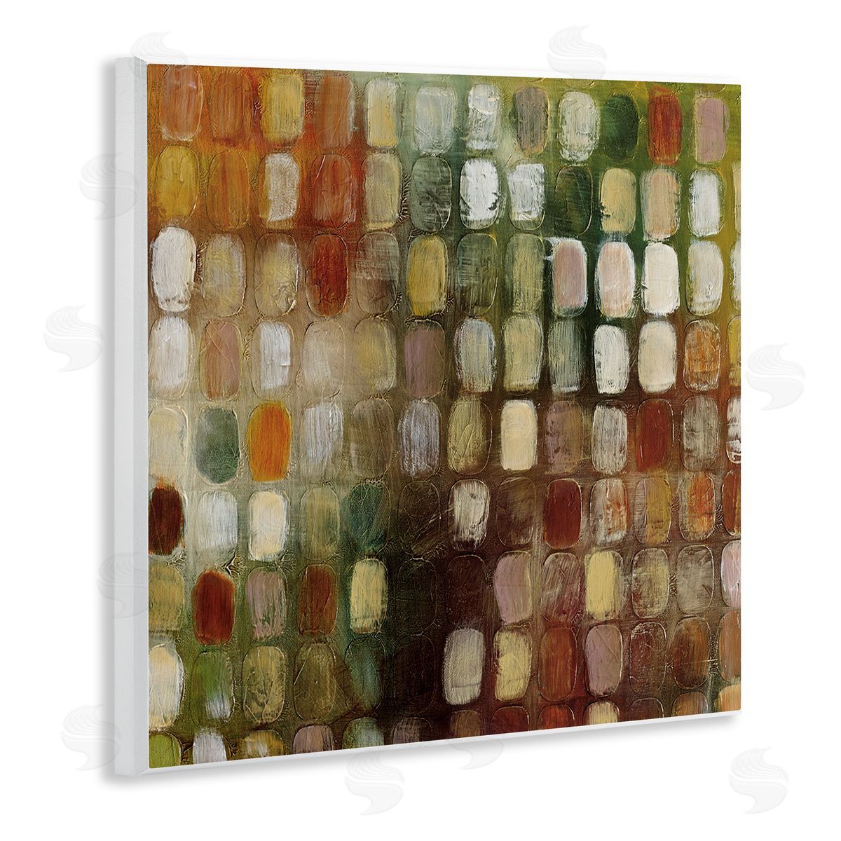 Earth Tone Oval Abstraction Wood Plaque Wall Art, Home Decor by Classic Collection