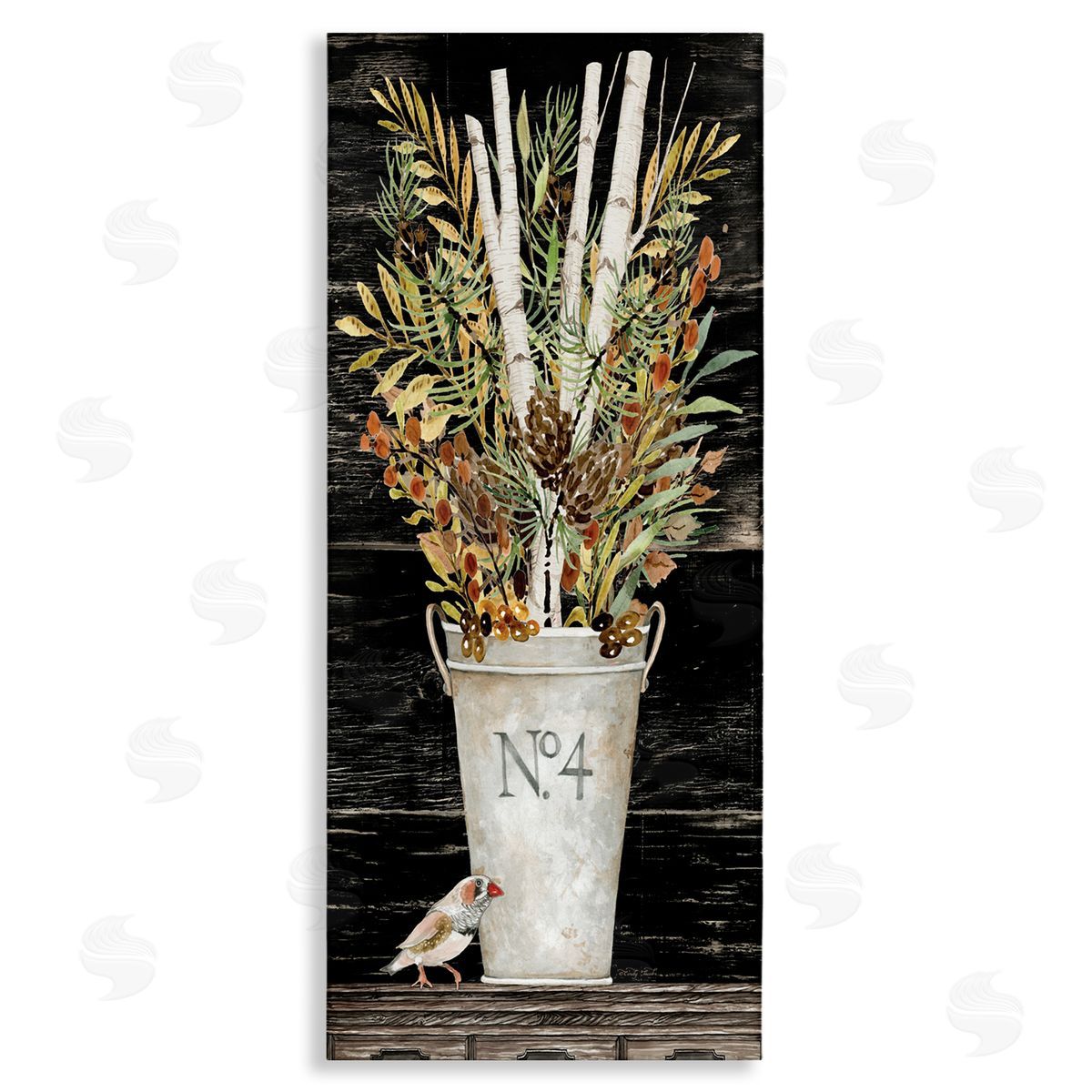 Rustic Forest Greenery Bouquet Canvas Wall Art, Home Decor by Cindy Jacobs